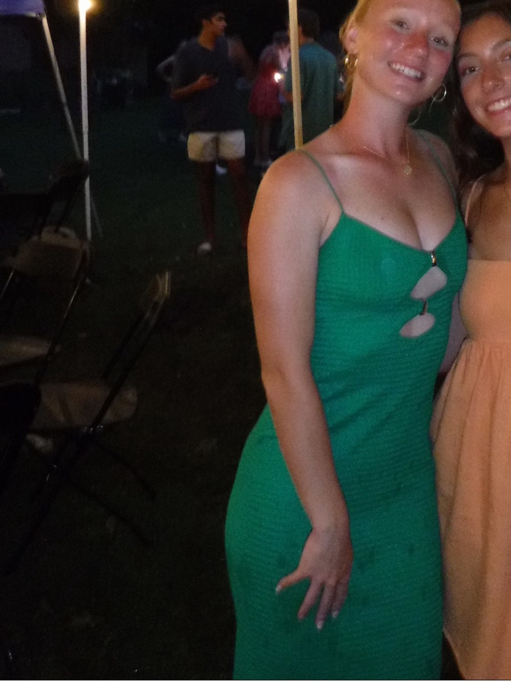 SHEIN Green Maxi Dress with Keyhole Cutouts
